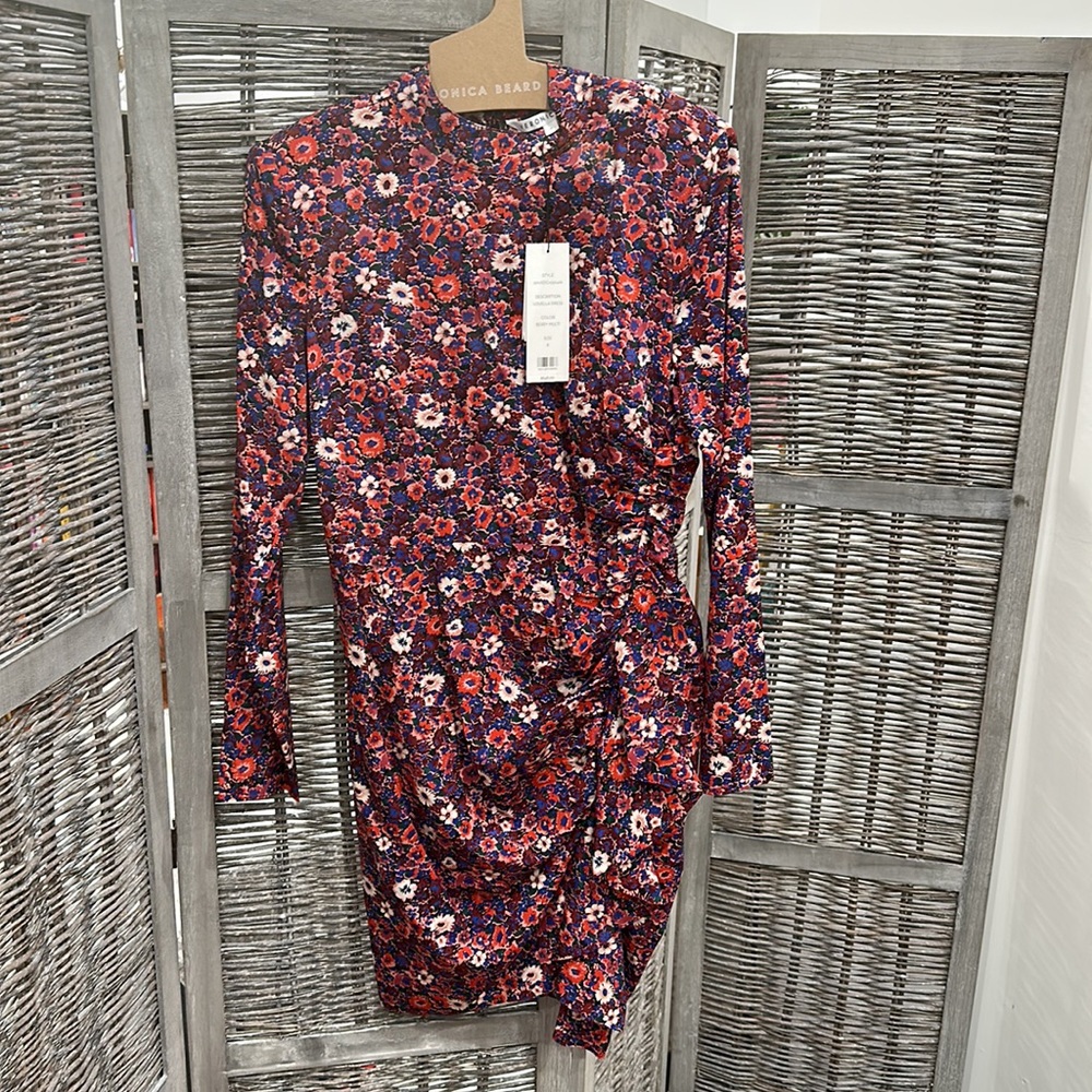 NWT Veronica Beard Louella Dress in Berry Multi Floral Size 8 - Picture 5 of 11